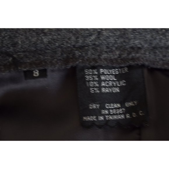 Vintage 80s Charcoal Gray Wool combo Midi Skirt size 8 | 27 waist - Picture 8 of 9